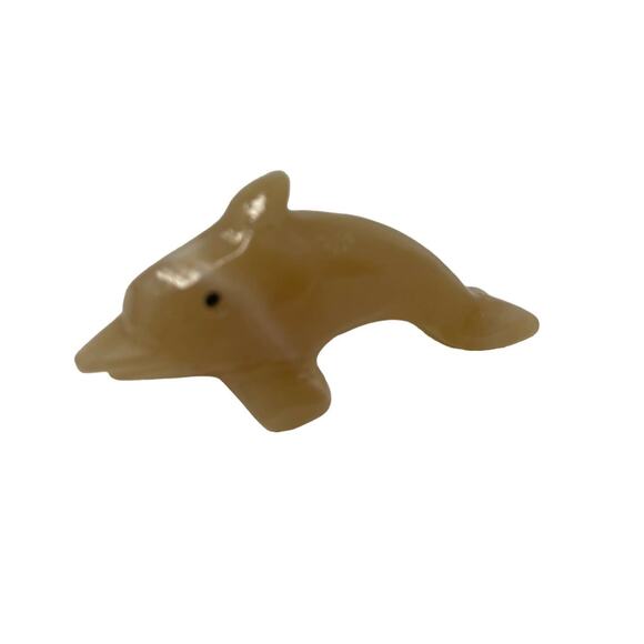 Vintage Hand Carved Granite Marble Agate Dolphin Figurine Statue Paper Weight - Picture 2 of 7